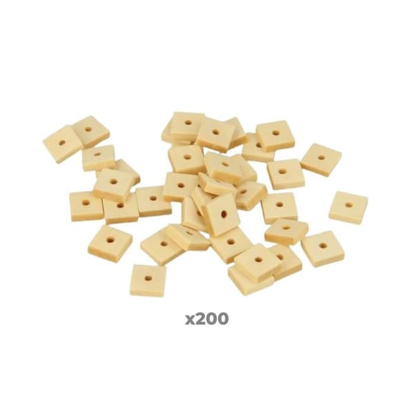 200 kvadratiska träpärlor 10 x 3 mm