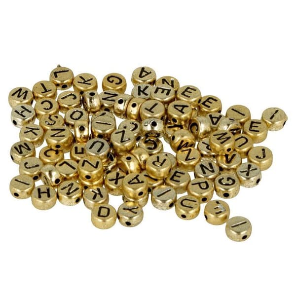 300 gyllene alfabetpärlor