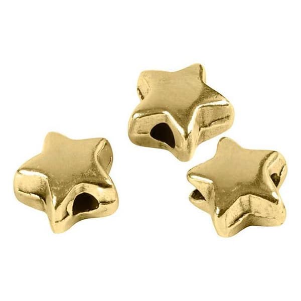 Stjärnpärlor i guld metall - 5,5 mm - 3 st
