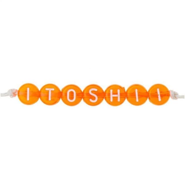165 pärlor 5 x 7 mm - runda bokstäver - orange