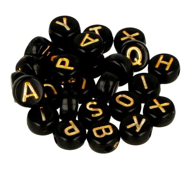 Perles alfabet - Vit/Svart - 600 perlor - Blandad - 300 vita - 300 svarta