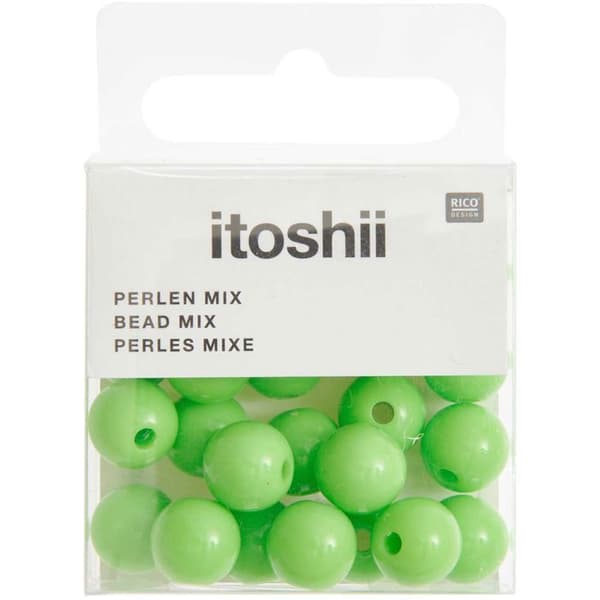 Plastpärlor - Grön - 10 mm - 24 st