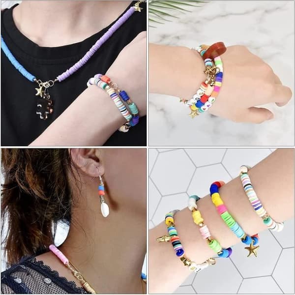 24 rutnät av 6 mm mjuka keramiska pärlor, färgglada armbandspärlor, gör-det-själv-tillbehör