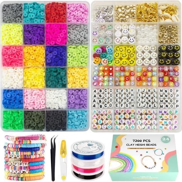 7200st 48 rutnät mjuk keramik lerpärlor Bokstavspärlor DIY Armband Halsband Smycken