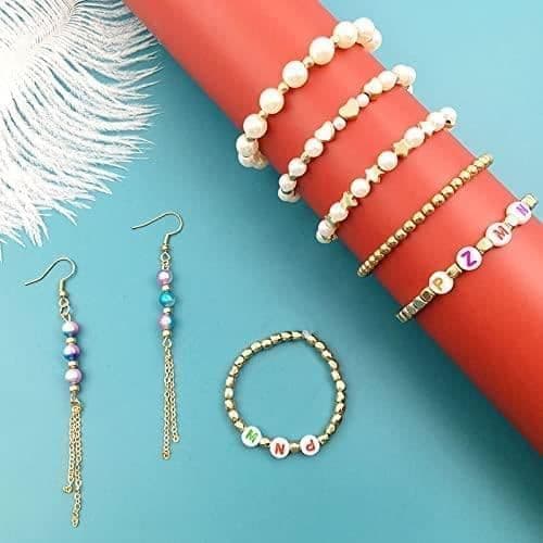 720 st Vita runda pärlor med 5 former gyllene distanspärlor för gör-det-själv-halsband Armband