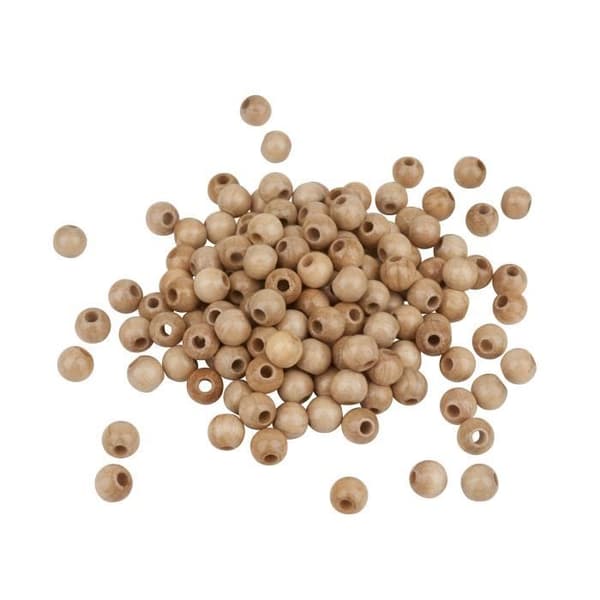 Pärla - KNORR prandell - Träpärlor - 125 st Natur
