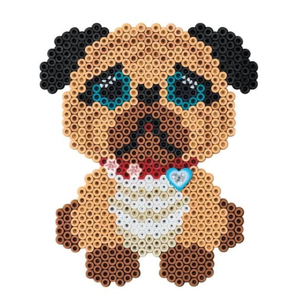 HAMA - Hundgodislåda - 4000 strykpärlor i MIDI-storlek och 3 tallrikar - Kreativa hobbyer från 5 år
