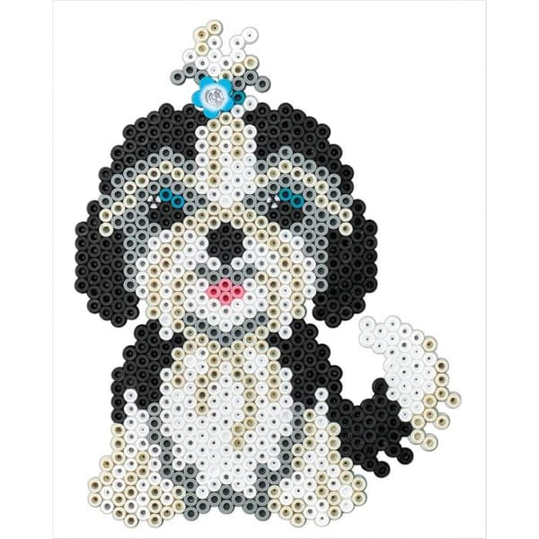 HAMA - Hundgodislåda - 4000 strykpärlor i MIDI-storlek och 3 tallrikar - Kreativa hobbyer från 5 år