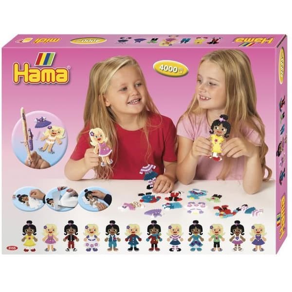 HAMA - "The Fashion Kit"-låda - 4000 MIDI-strykpärlor och 1 tallrik - Kreativa hobbyer - Från 5 år