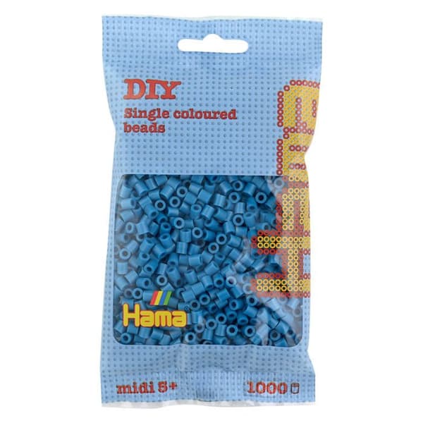 Standard MIDI pärlor - Hama - 1 000 pärlor - Petrolblå - Ø5 mm - Blandad
