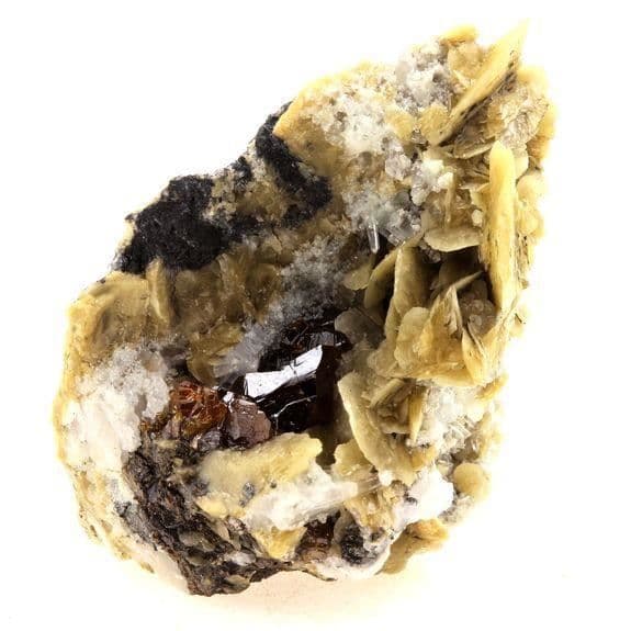 Sphalerit (Blende) + Siderit - La Mure - 200,0 ct - Flerfärgad - Autenticitetscertifikat - Blandad