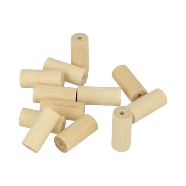 Träpärla - Artémio - Cylinder - 20x8,6mm - Naturligt trä - 25 stycken