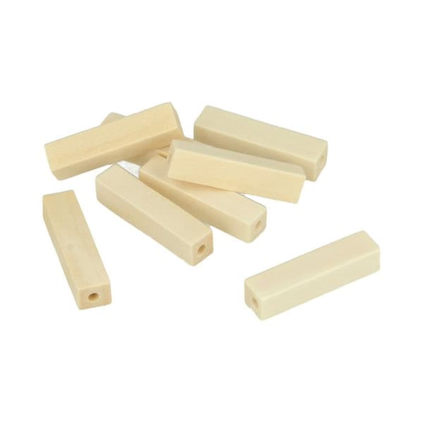 Träperlor - Artémio - Rektangel 30x6,6mm - Paket med 10 - Brun - Personliga smycken