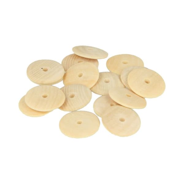 Träpärlor - ARTEMIO - Rund cabochon 25mm - Brun - Förpackning med 26 stycken - Blandad