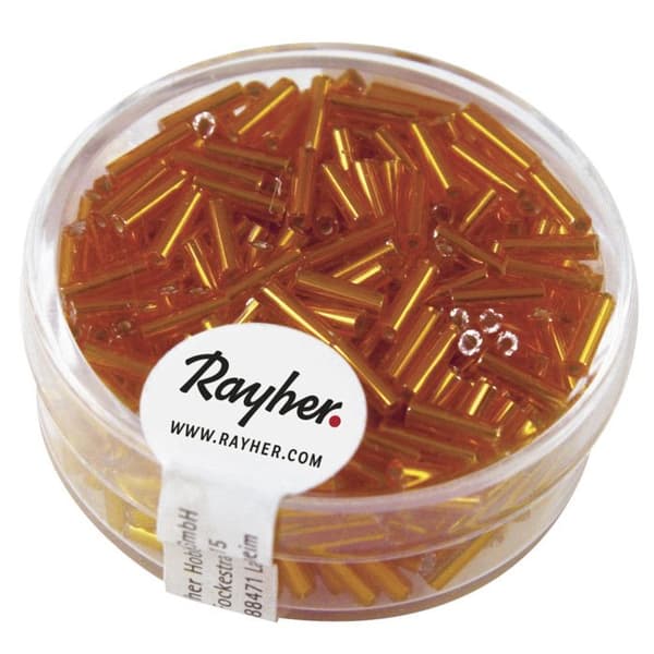 Perle Rocaille-rör med silverfäste Orange 15 g