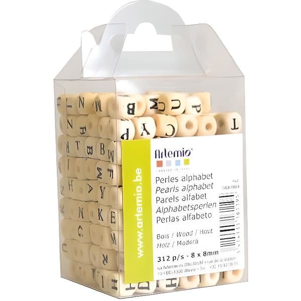 ARTEMIO 312 Alphabet Träpärlor 8*8 cm