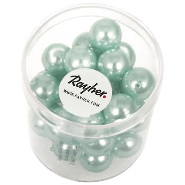 Glaspärla - Rayher - Renässans - 10 mm - Turkos - 35 stycken