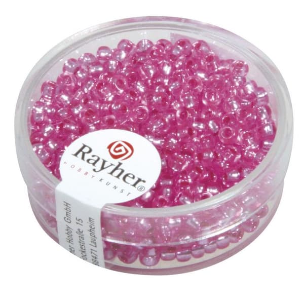 Perle rocaille med silverfäste Mörkrosa Ø2,6mm 16 g