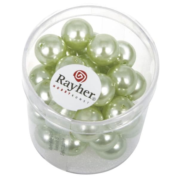 Glaskula - Rayher - Renässans - 10 mm - Limegrön - 35 stycken