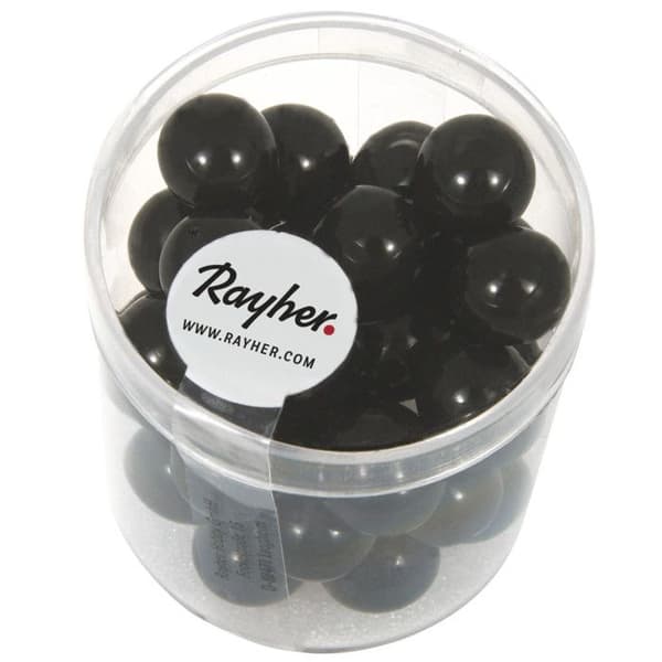 Svarta renässansglaspärlor - RAYHER - Box med 35 pärlor - Diameter 10 mm