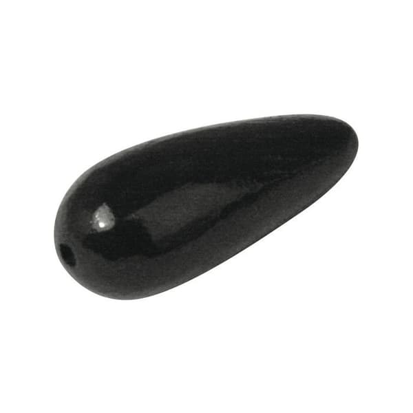 Träpärla - Rayher - Droppform - 30 x 12 mm - Svart - Hantverk skapad för hand