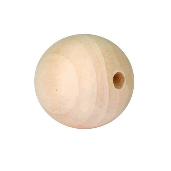 Träpärlor - Natur - D 2,5 cm - Set med 15 stycken - Smyckesdekoration - Blandet