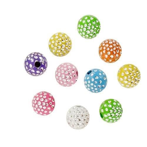 CTOP Akryl Rhinestone Beads 10 mm 8 Färger
