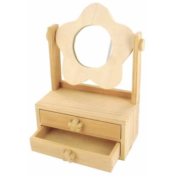 CTOP Litet Sminkbord Blomspegel + 2 lådor