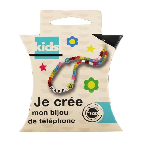 Skaparkit - CTOP - Telefonprydnad - 58 färgglada pärlor - 2 fantasipärlor - 6 bokstavspärlor
