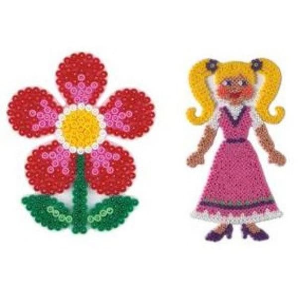 Tallrikar för pärlor - HAMA - Blomma och tonåring - Vit - Ø5 mm - Barn