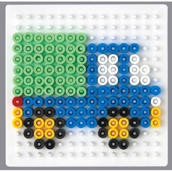 Fyrkantiga runda hexagonplattor för standardpärlor (Ø5 mm) - Hama Vit