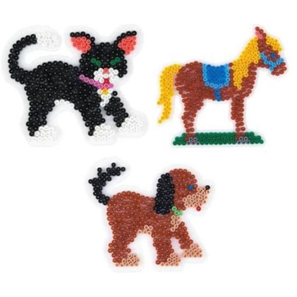 Plattor för standardpärlor (Ø5 mm) - Hama White - Häst, Hund och Katt