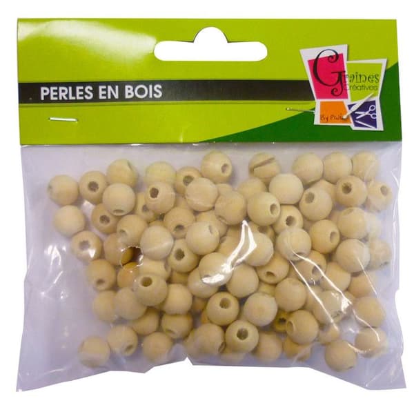Träkulor - Ej specificerad - 10 mm - Förpackning med 100 - Beige färg - Dekorativa föremål