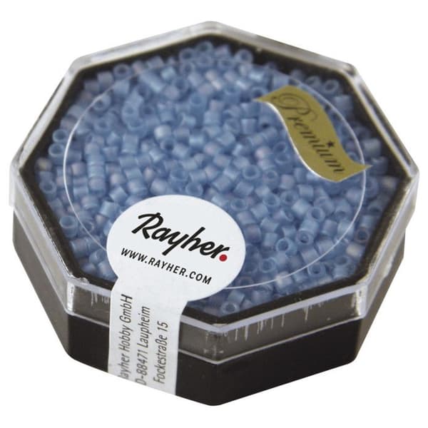 Miyuki Delica Bead - 2,2 mm - Rainbow transp. frostad - Akvamarin - Miyuki Blå