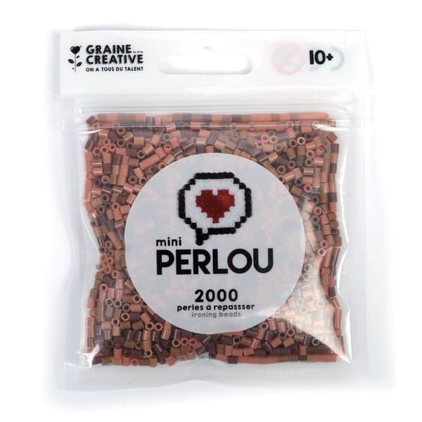 Mini Perlou Camaieu strykpärlor 4 färger Brun - Perlou - Strykpärla - Plast - Opak