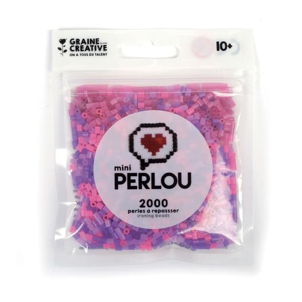 Mini Perlou Camaieu strykpärlor 4 färger Violet Transp. - Perlou Rose
