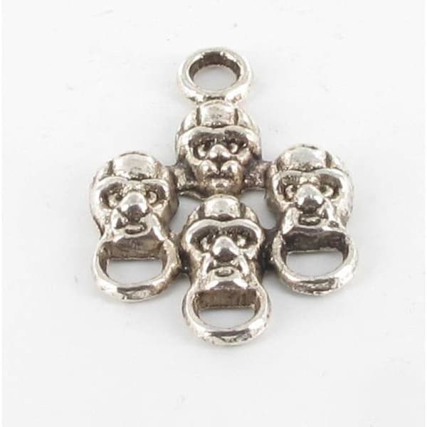 Breloque delare - TAL - Dödskalle - Silverfärgad - Nickel-fri metall - 25x17 mm