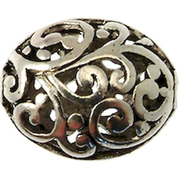 Perle - MegaCrea - Ovalt - 17x13 mm - Silver - Nickel-free metal