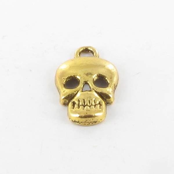 Breloque - MegaCrea - Dödskalle - Guld - Metall - Antiallergisk