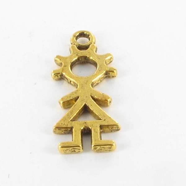 Breloque - MegaCrea - Flicka - Guld - Metall - 24x10 mm