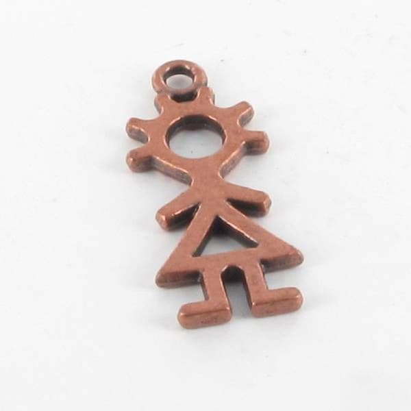Metalcharms med flicka i koppar (10 stycken)