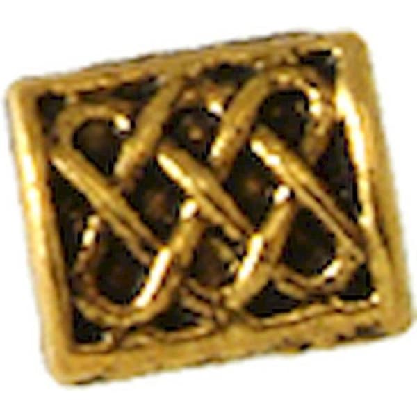 Perle - MegaCrea - Rektangulär - Guld - Nickelfri metall - Blandad