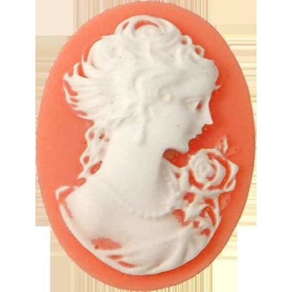Oval camée i resin - MegaCrea - Askfärgad - 23 x 17 mm - Grå