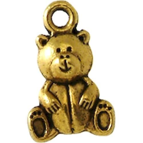 Breloque - MegaCrea - Nalle - Guld - Metall - Anti-allergisk