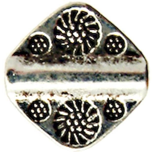 Perle - MegaCrea - Fyrkantig - Silverfärgad - Nickel-fri metall - Både för kvinnor och män
