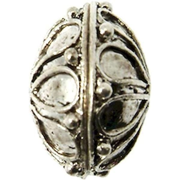 Perle - MegaCrea - Rund - Silver - Nickel-fri metall - 1 styck