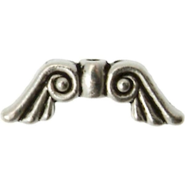 Perle - MegaCrea - Ängelvinge - Silver - Metall - Allergivänlig