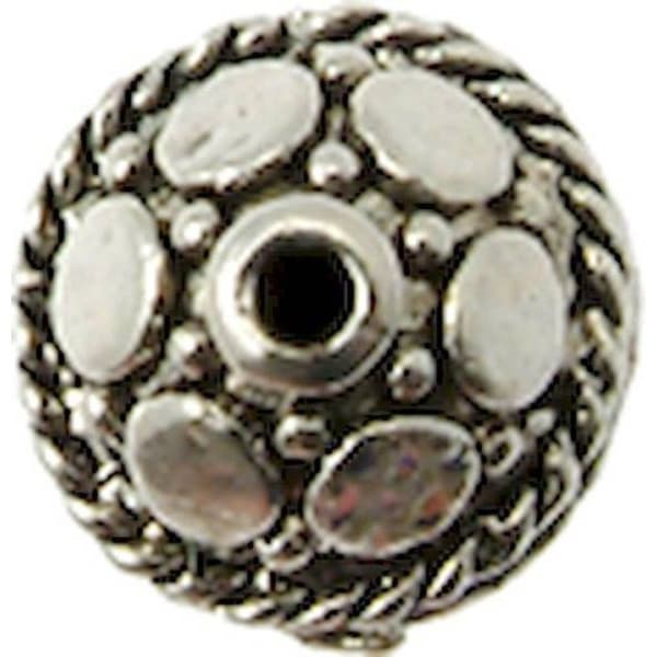 Perle - MegaCrea - Rund - Silver - Metall - Antiallergisk