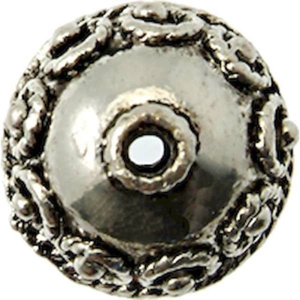 Rund metallpärla - Silver - MegaCrea