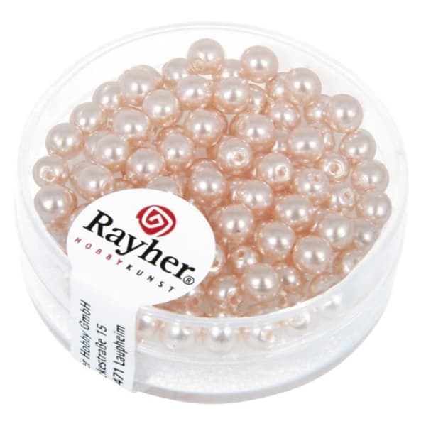 RAYHER Renaissance glaspärlor - Ø 4 mm - Rosé - Kartong med 85 delar